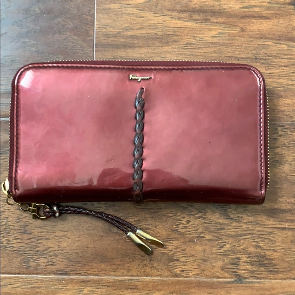 Salvatore Ferragamo wallet and St. John shawl.